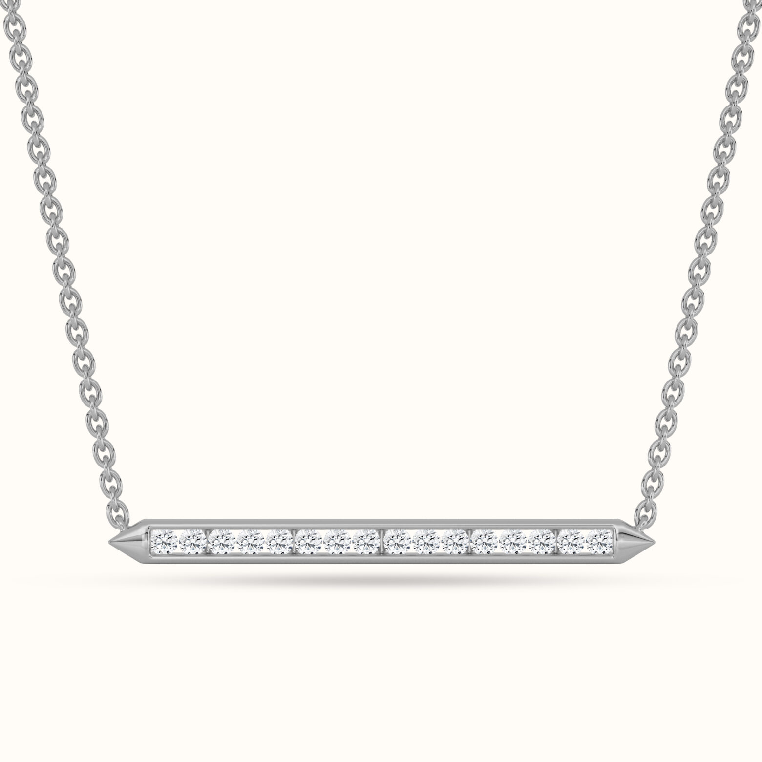 Round Spike Bar Necklace - Image 1