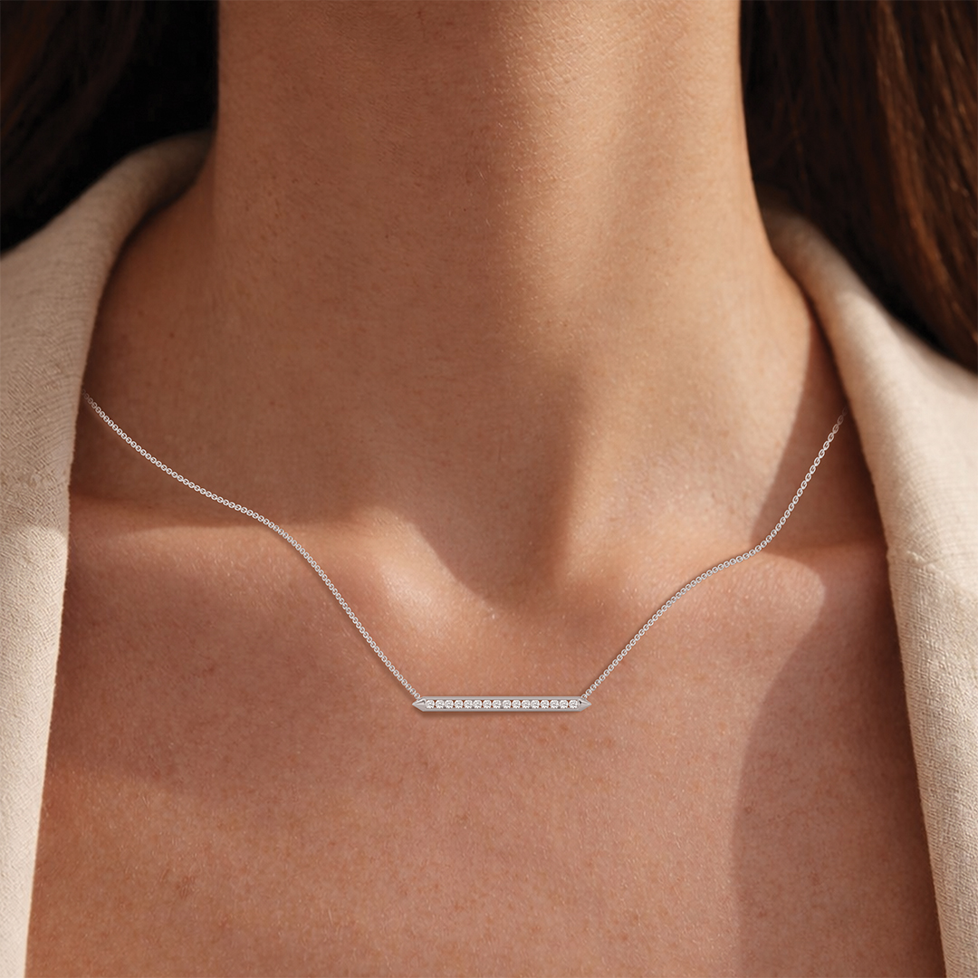 Round Spike Bar Necklace - Image 2