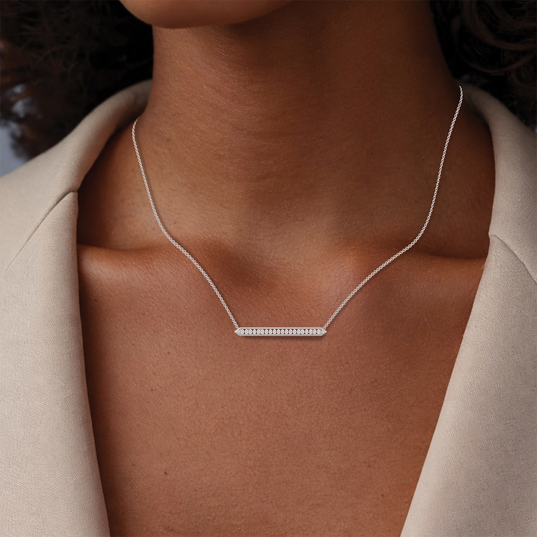 Pave Bar Necklace - Image 2