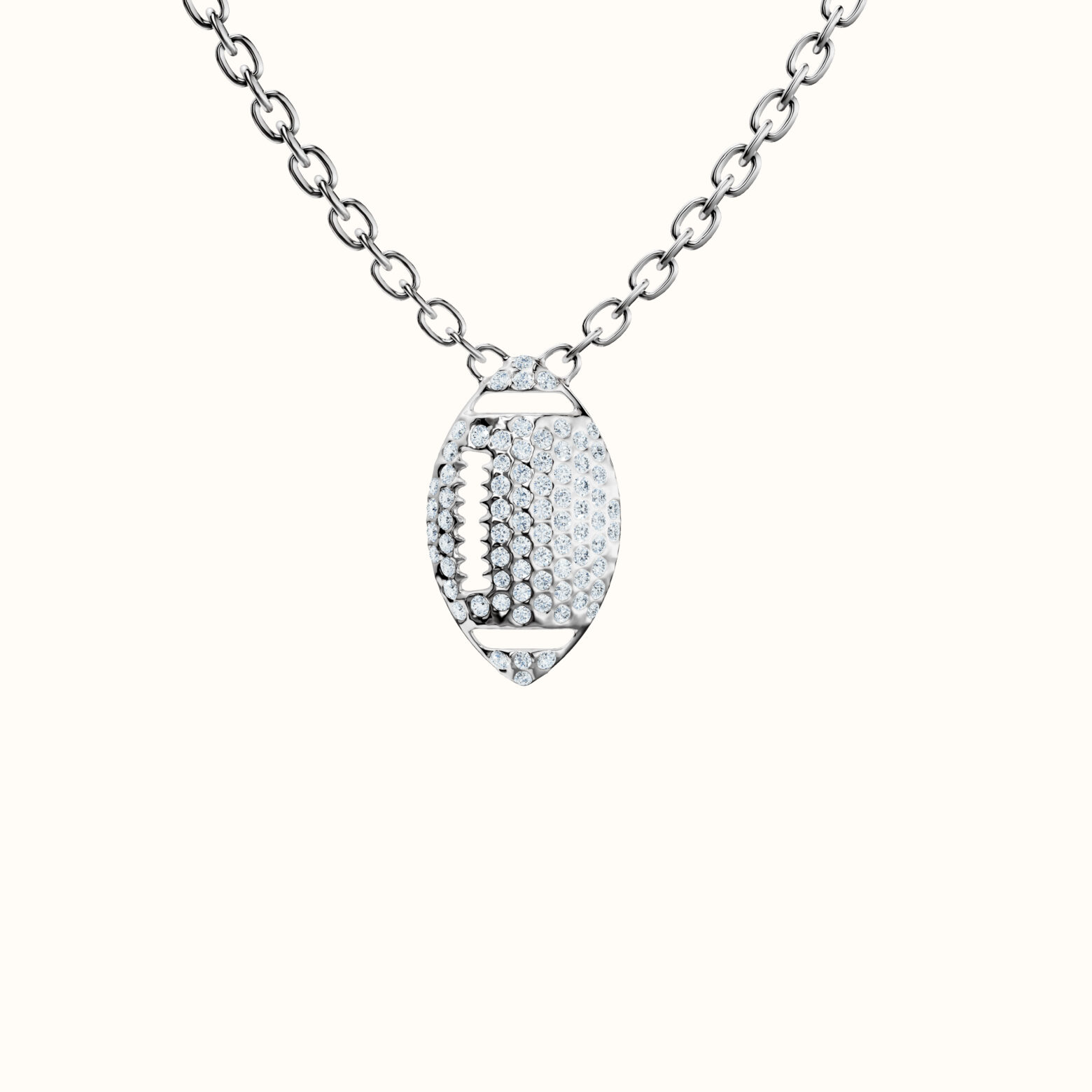 Rugby Ball Pave Necklace - Image 1