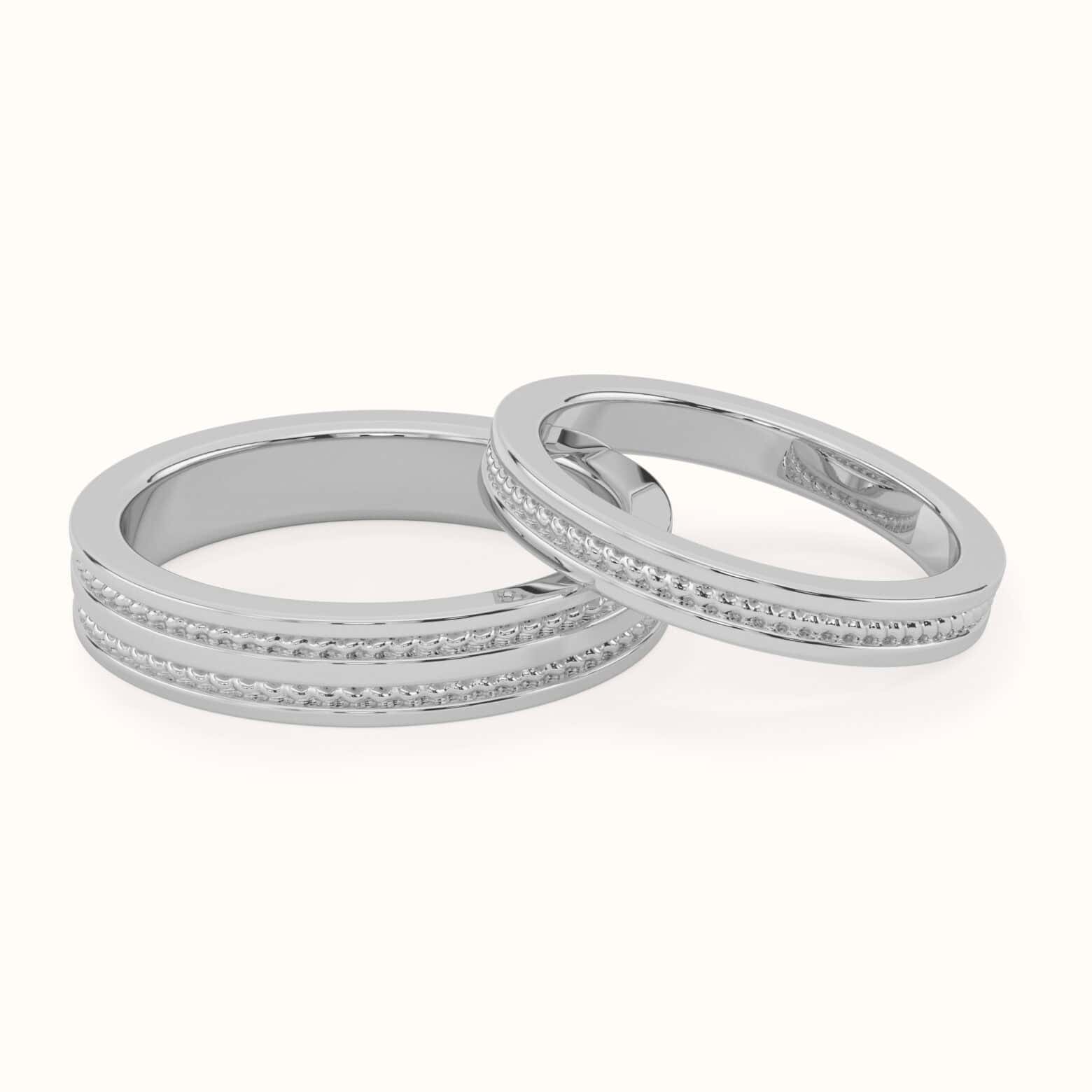 Milgrain Rail Couple Bands - Image 1