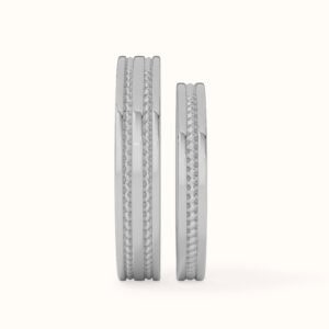 Milgrain Rail Couple Bands - Thumbnail Image 5