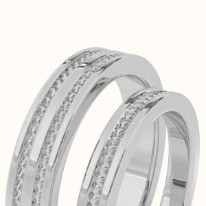 Milgrain Rail Couple Bands - Thumbnail Image 6