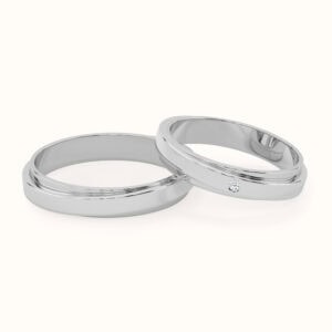 Bicolor Solitaire Couple Bands
