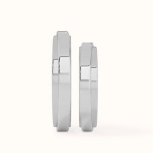 Bicolor Solitaire Couple Bands - Thumbnail Image 5