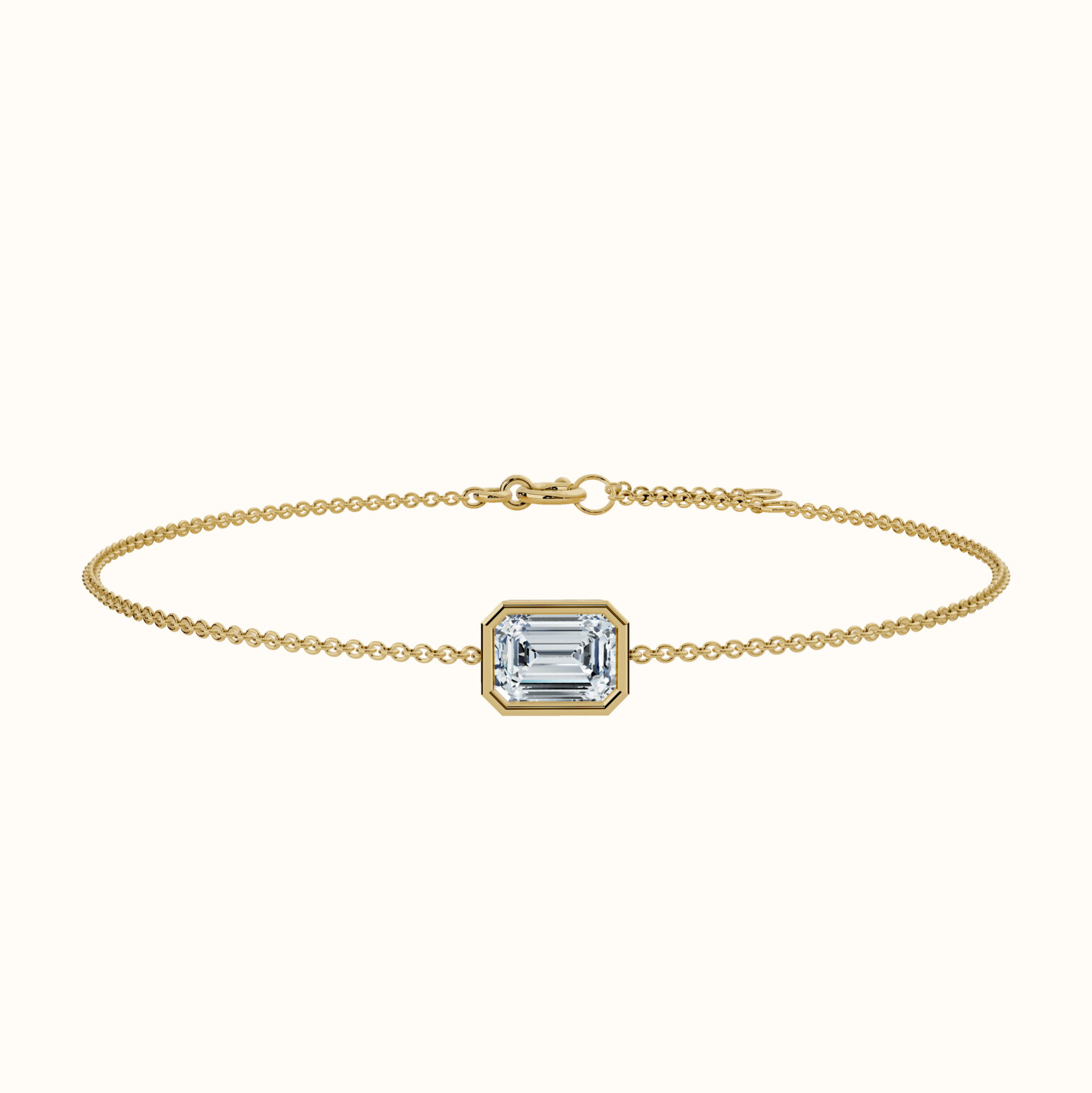 Emerald Bezel Solitaire Bracelet