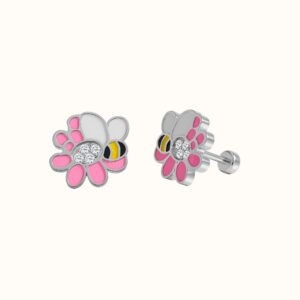 Bee Flower Stud Earrings