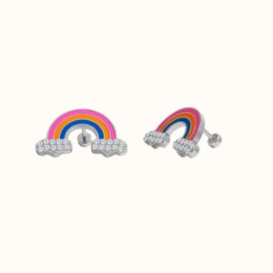 Rainbow Cloud Stud Earrings