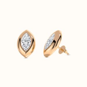 Marquise Diamond Dome Stud Earrings