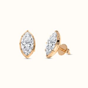 Modern Bezel Marquise Stud Earrings