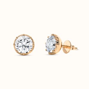 Modern Bezel Round Stud Earrings