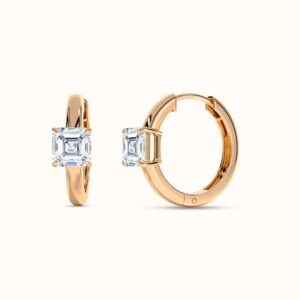 Asscher Diamond Hoop Earrings