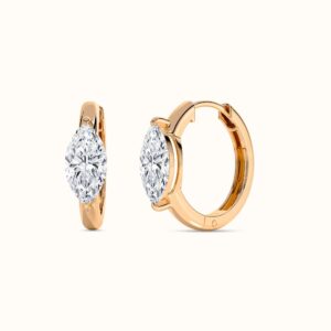 Marquise Diamond Hoop Earrings