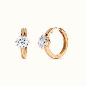 Round Diamond Hoop Earrings