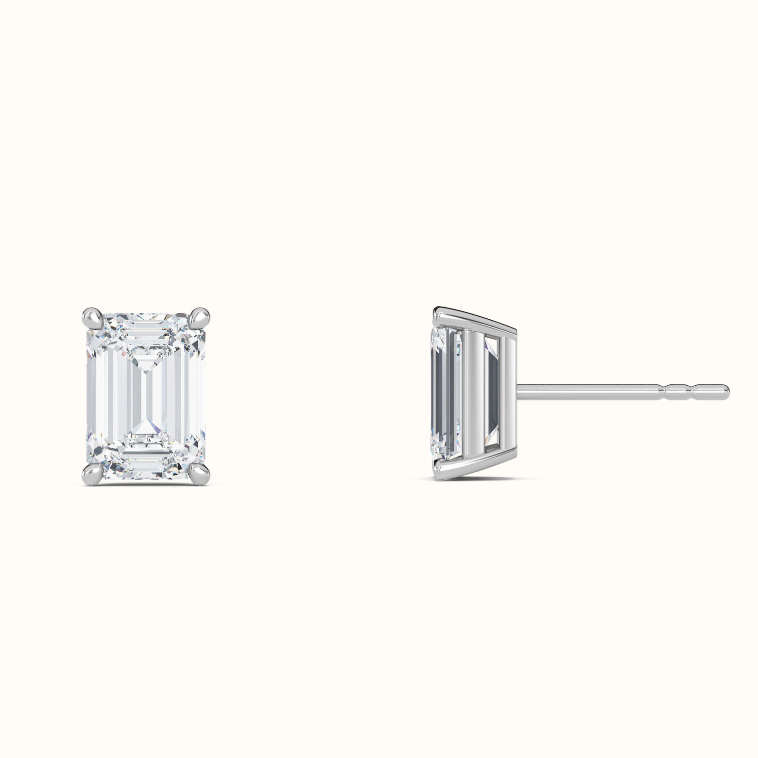 Emerald Diamond Studs - Image 3