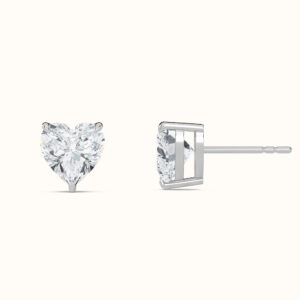 Heart Diamond Studs - Thumbnail Image 3