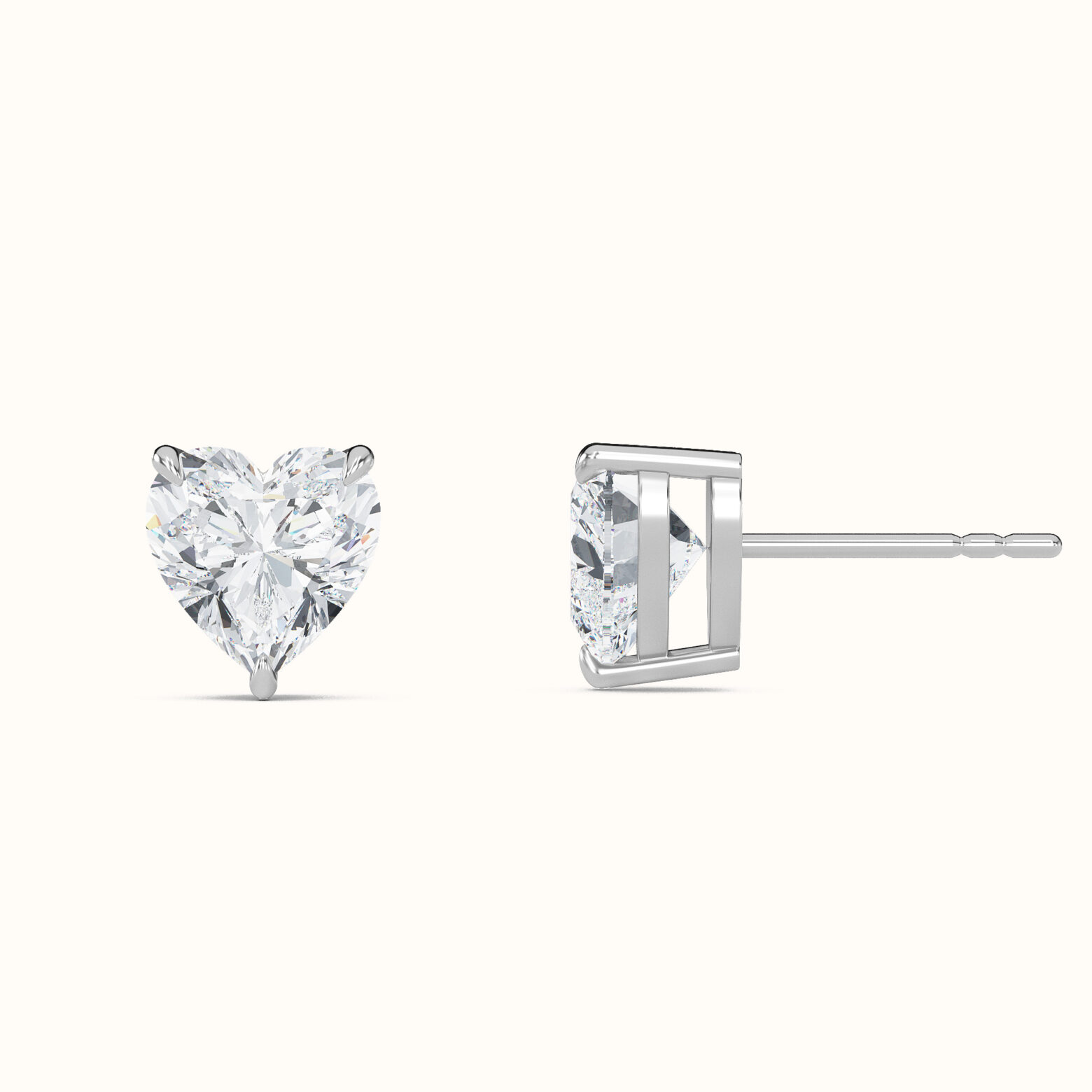 Heart Diamond Studs - Image 3