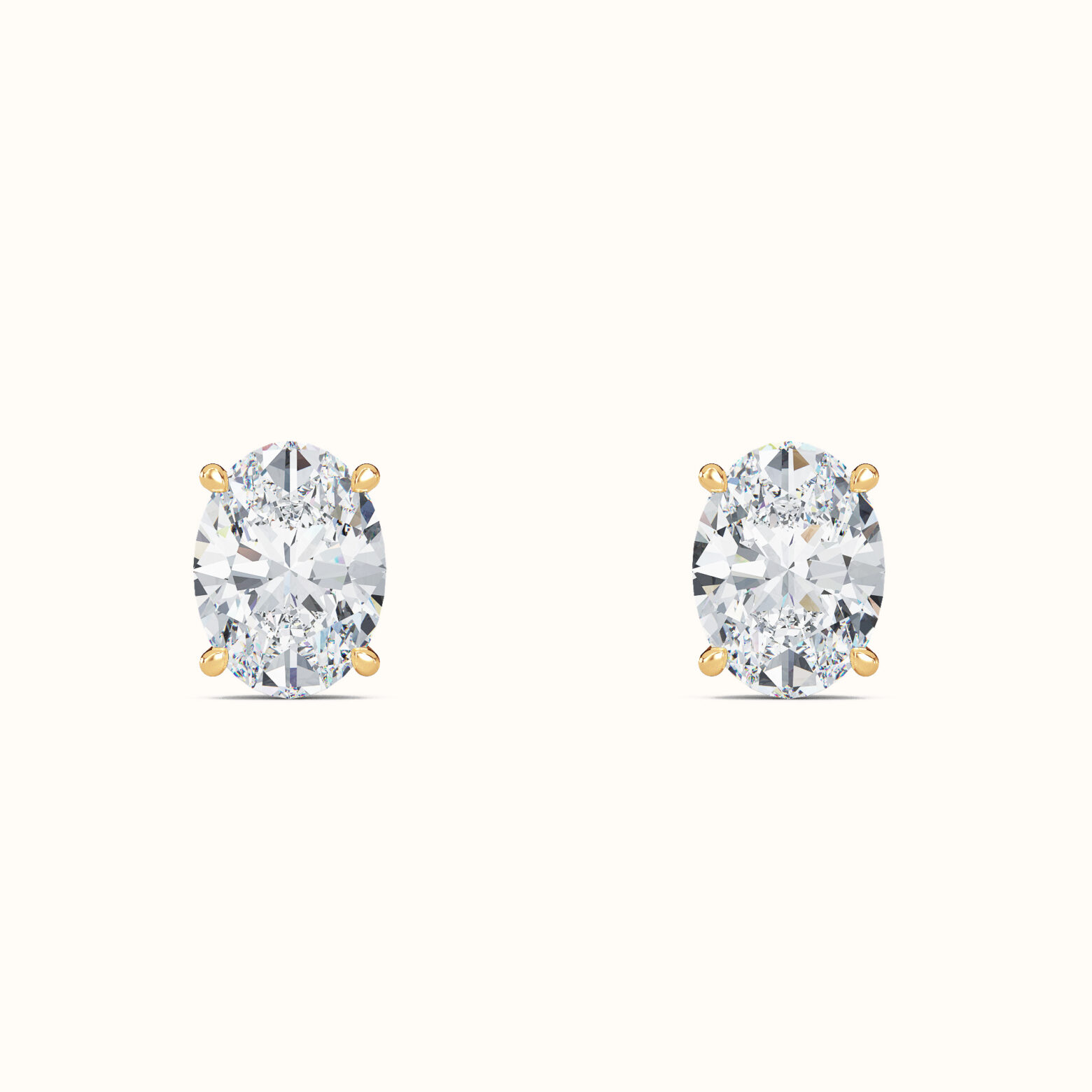 Oval Diamond Studs - Image 4