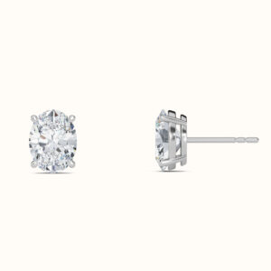Oval Diamond Studs - Thumbnail Image 3