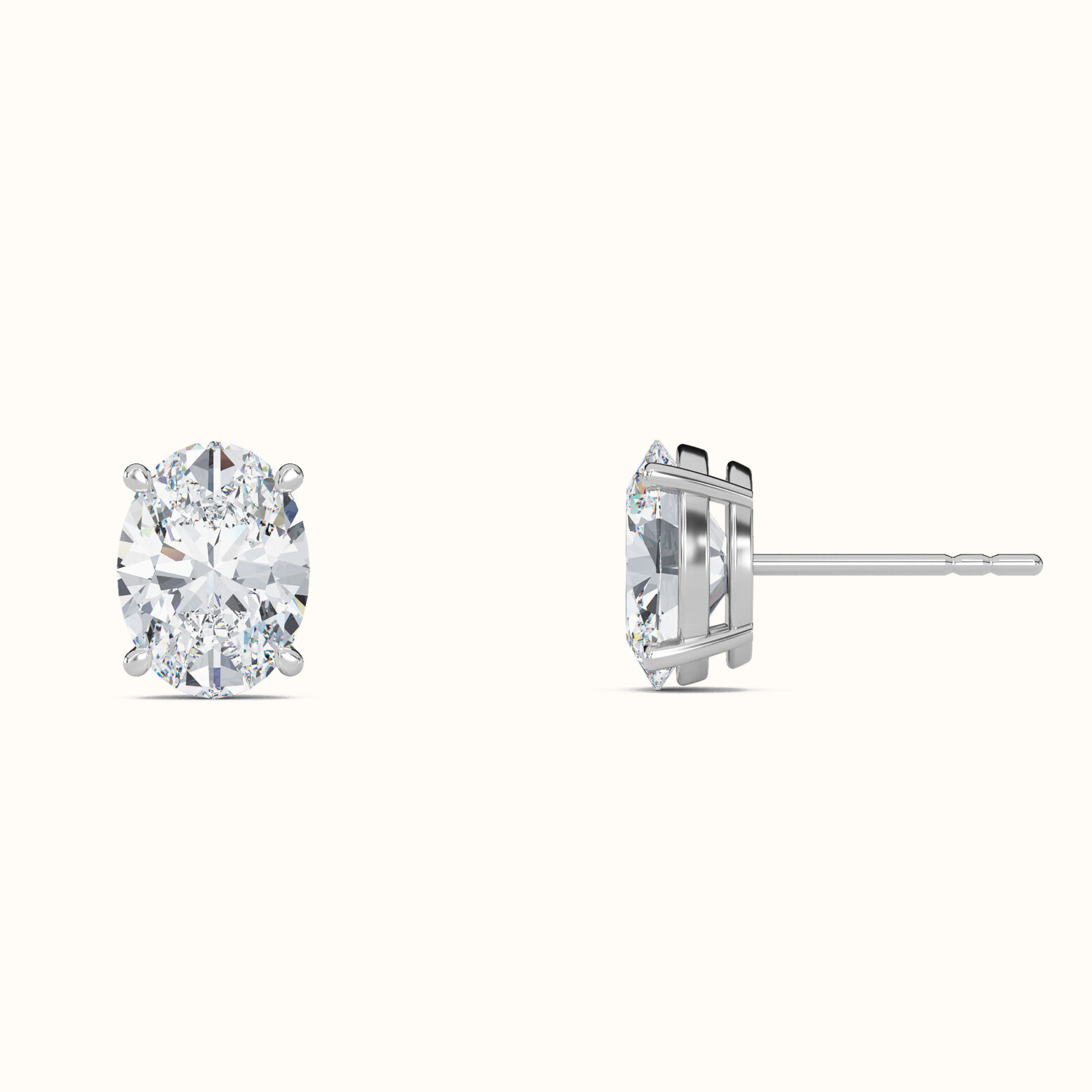 Oval Diamond Studs - Image 3