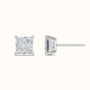 Princess Diamond Studs - Thumbnail Image 3