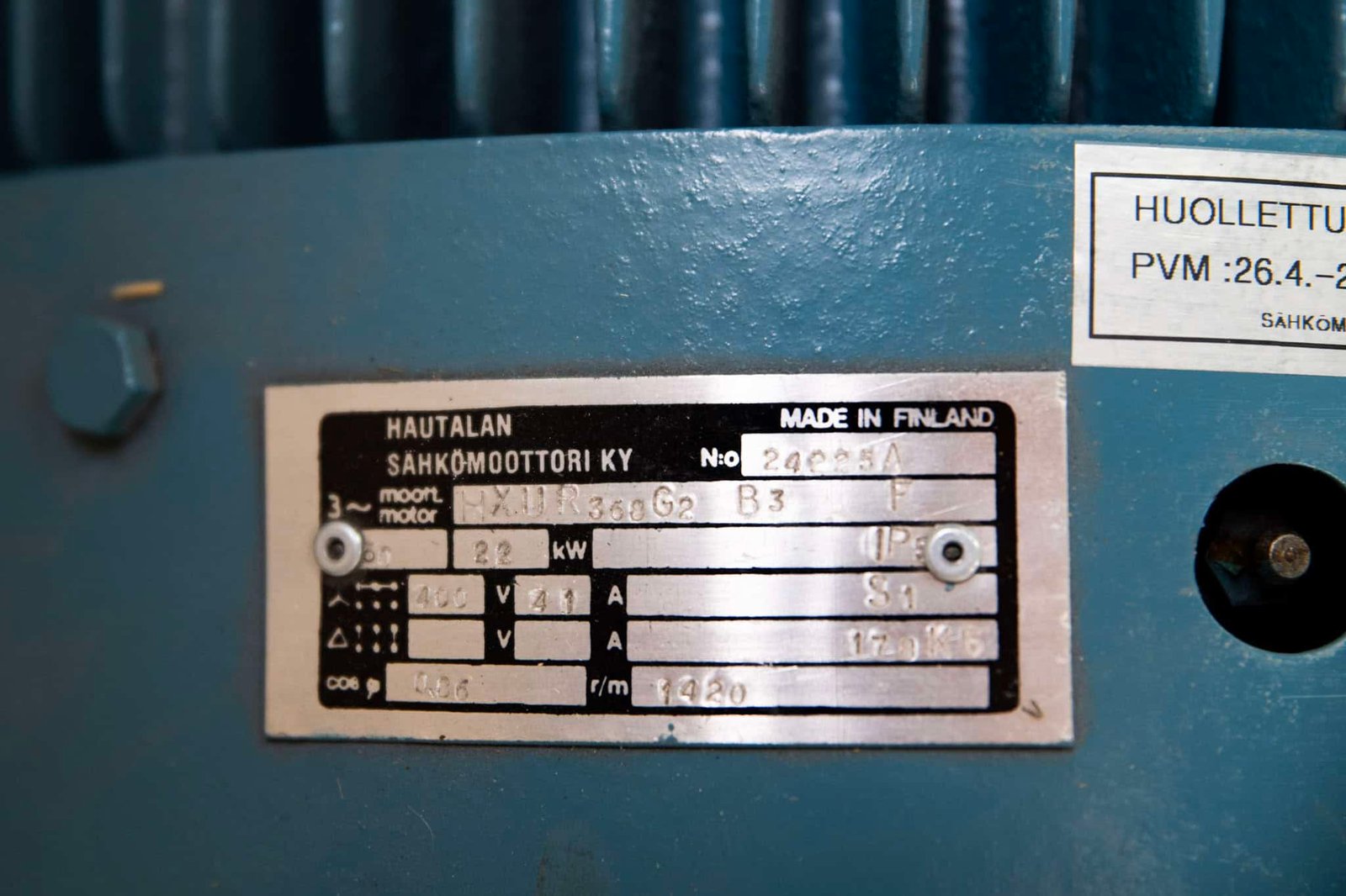 Hautalan Sähkömoottori KY XHUR 368 G2 – Huollettu & Käämitty 22 kW suomalaismoottori - Image 2