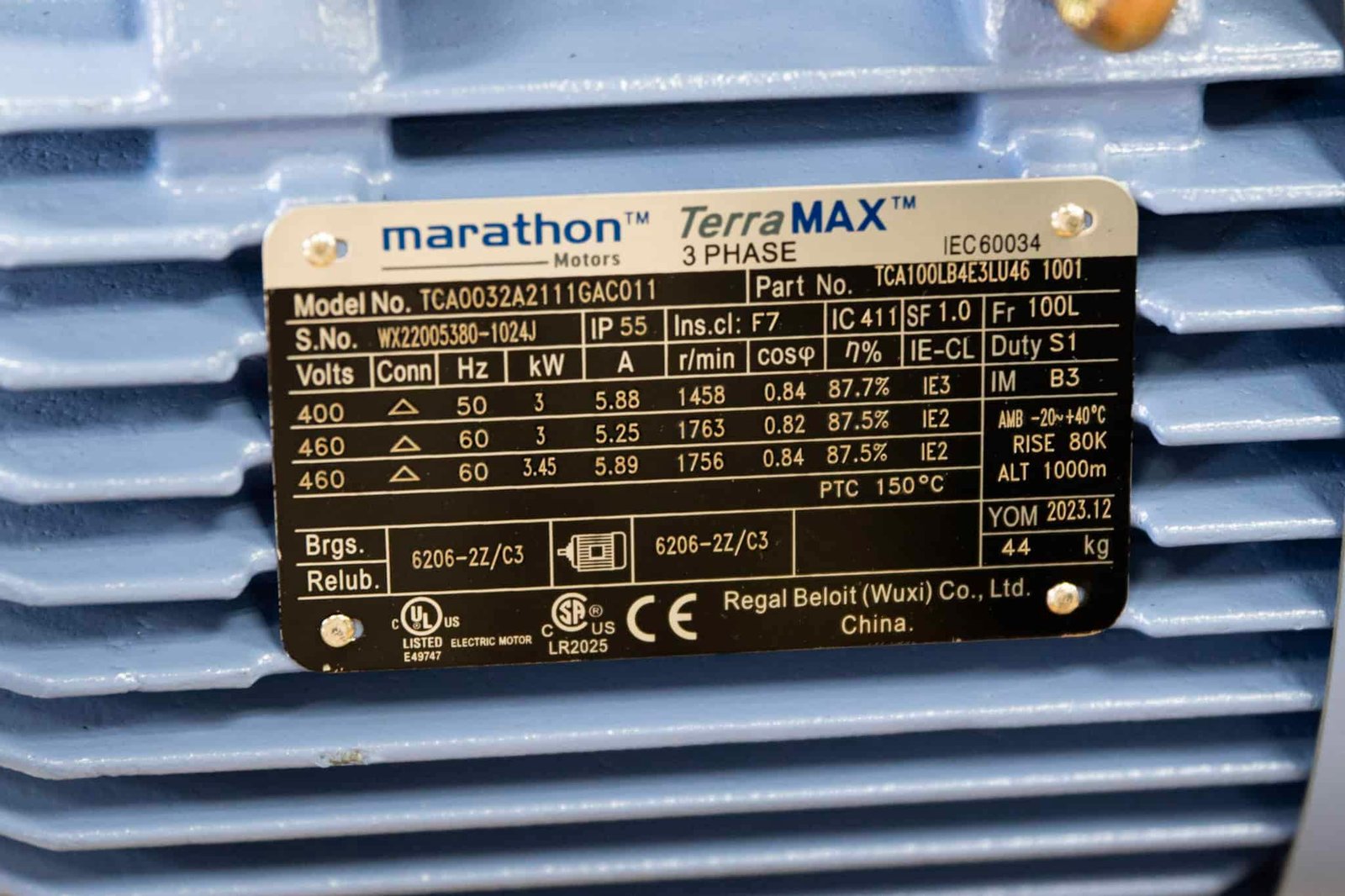 Marathon TerraMAX TCA0032A2111GAC011 – IE3 Premium Efficiency 3-vaiheinen sähkömoottori - Image 2