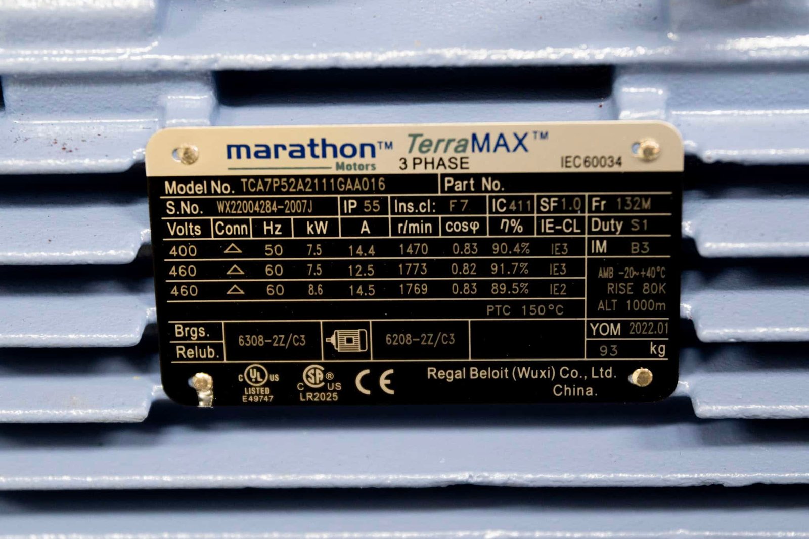 Marathon TerraMAX TCA7P52A2111GAA016 – IE3 Premium Efficiency 3-vaiheinen sähkömoottori - Image 2