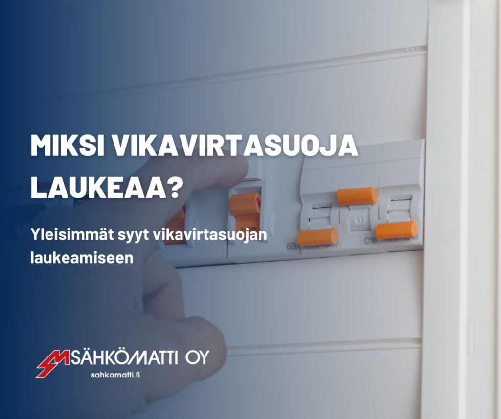 Vikavirtasuojan laukaisija sähkökaapissa, sähköturvallisuus.