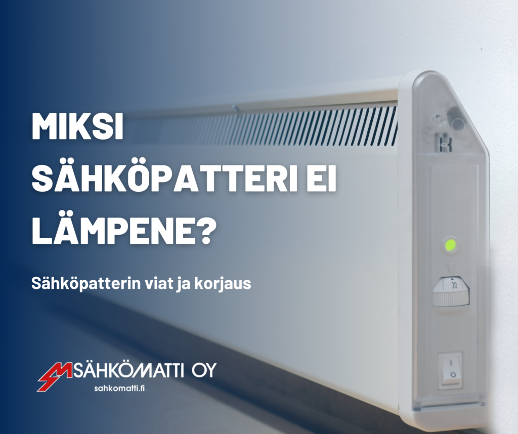 Sähköpatteri, joka ei lämpene, korjaus ja huolto mahdollisuus.
