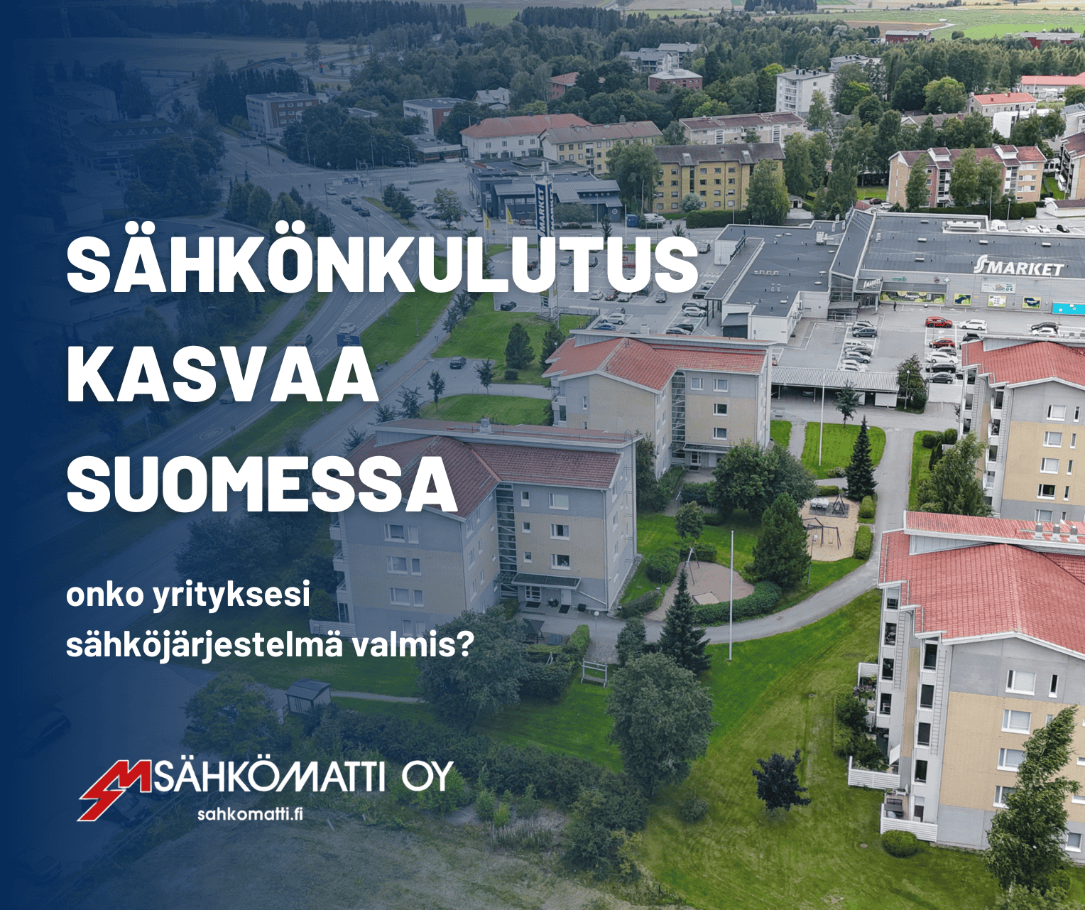 Suomen kaupunkikuva ja sähköverkko, Sähkömatti Oy logo.