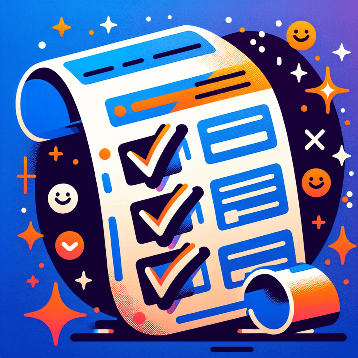 A piece of paper with colorful checkmarks in various boxes, symbolizing completion and satisfaction.affiliate marketing
