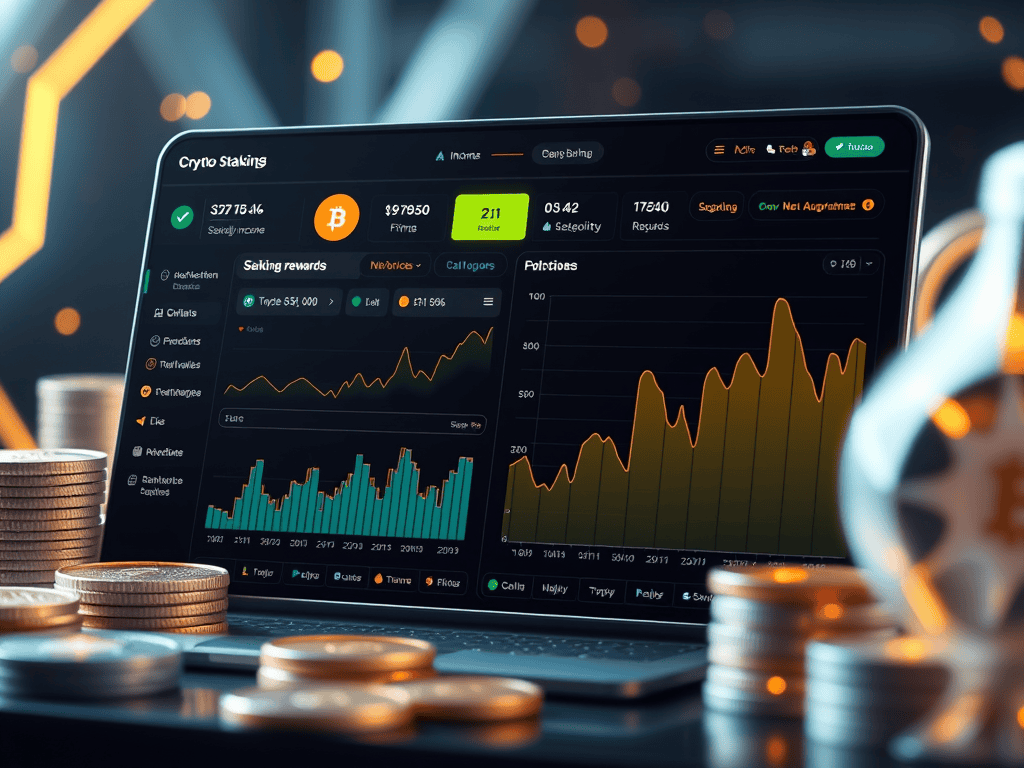 Cryptocurrency investment platform tracking bitcoin and altcoins for financial freedom and wealth growth, digital asset management, and trading strategies on a modern trading app interface.