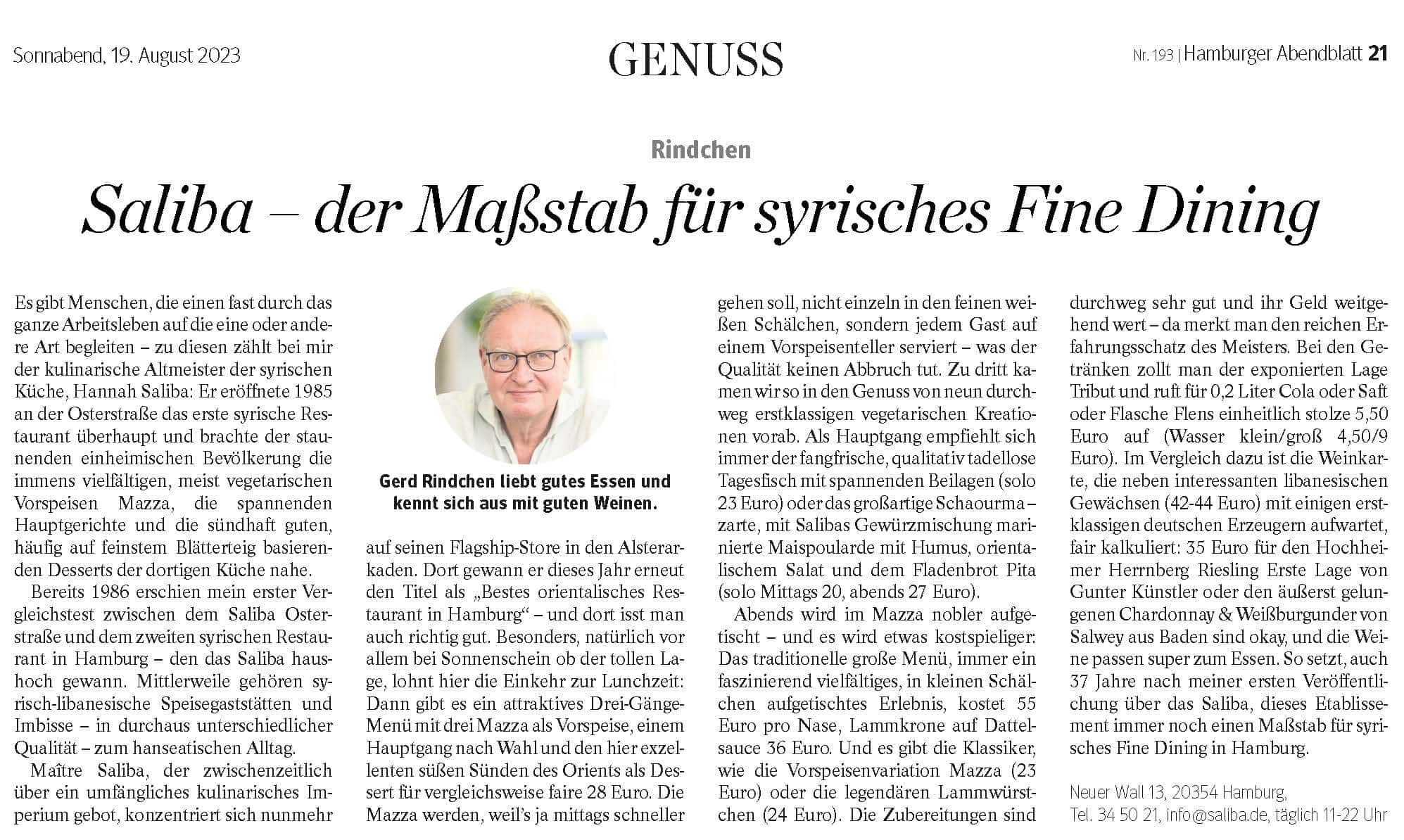 Saliba - der Maßstab für syrisches Fine Dining