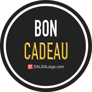 Badge noir portant la mention « Bon cadeau » en blanc et jaune.