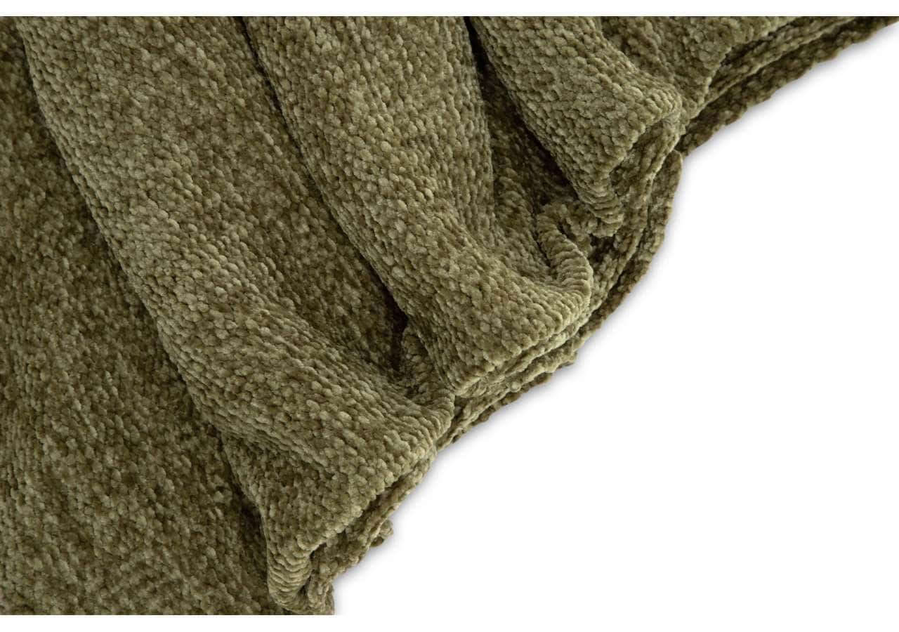 Mjuk, stickad filt i beige färg för hemtrevnad och komfort.