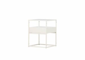 Högbart barnsäng i vitt med säkerhetsbarriär och minimalistisk design | Sängfabriken.