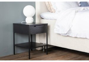 Sängfabriken - Elegant sängbord i svart med smart förvaring och modern design.