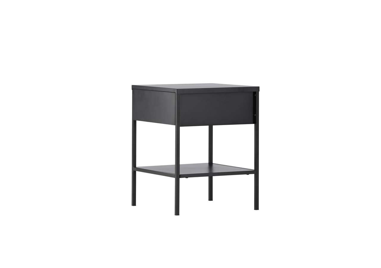 30139-100_6_o Modern svart sängbord i skandinavisk design för sovrum.