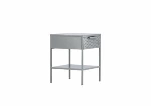 Sängfabriken sängbord i vitt med förvaring och hylla, modern design.