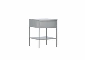 Solid trälåda 90x50 cm, robust förvaring, industristil, svartstålben.