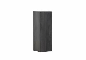 En svart, minimalistisk sängfabriken sänggavel i trädesign.