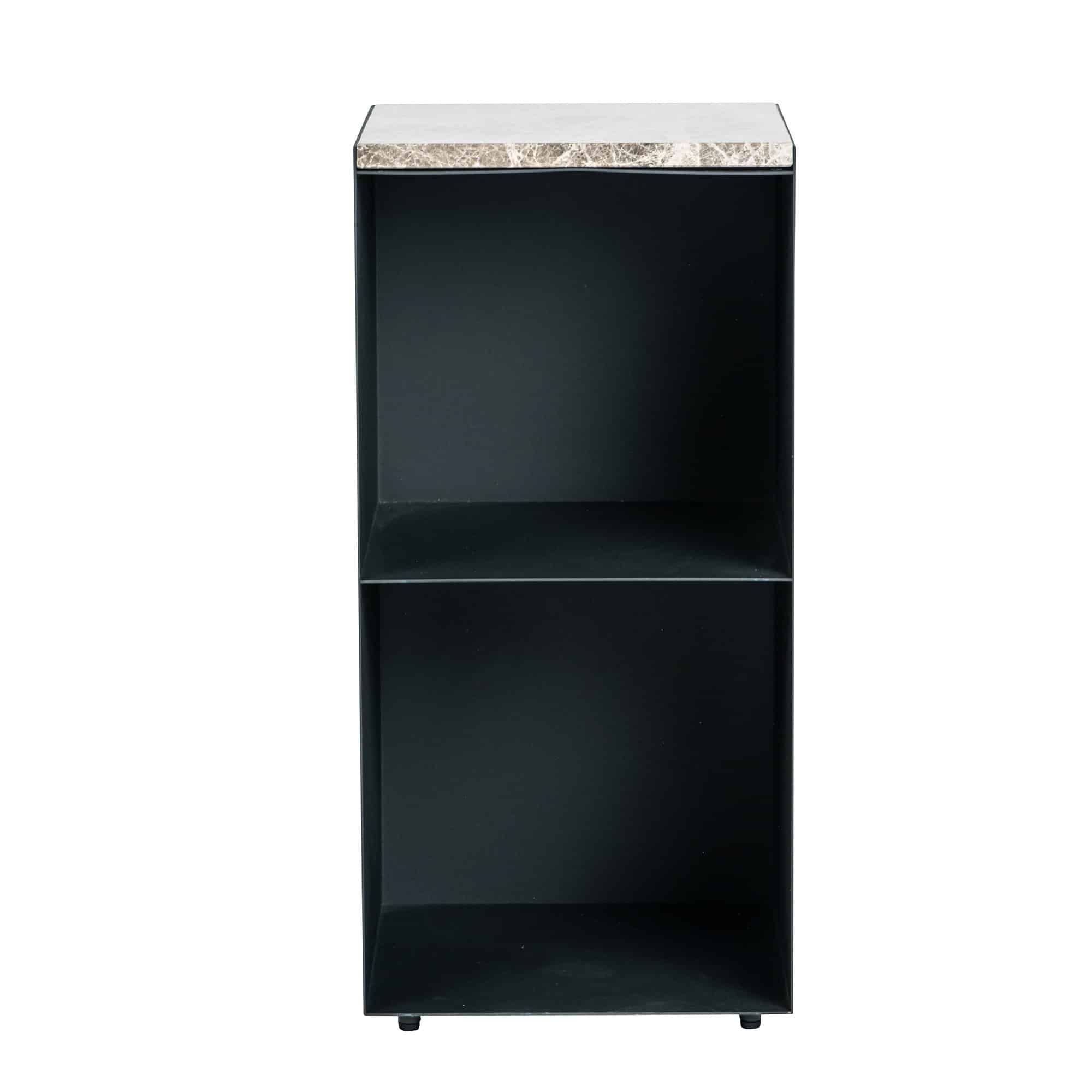 Cleo_1302 Moderna sänggavel i svart med marmorkant – perfekt för stilfulla sovrum.