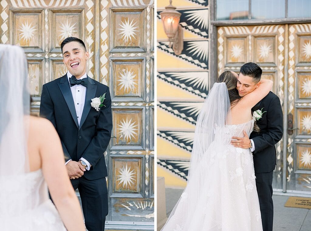 Grooms jaw dropping reaction to seeing his bride during the first look
