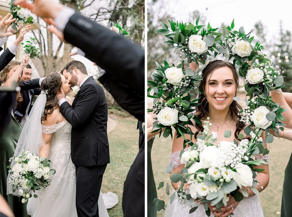 Bride and Groom portraits after wedding at the tapestry house