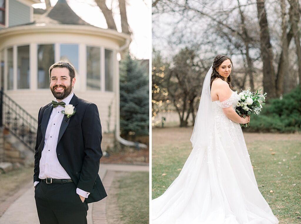 Bride and Groom portraits at The Tapestry House