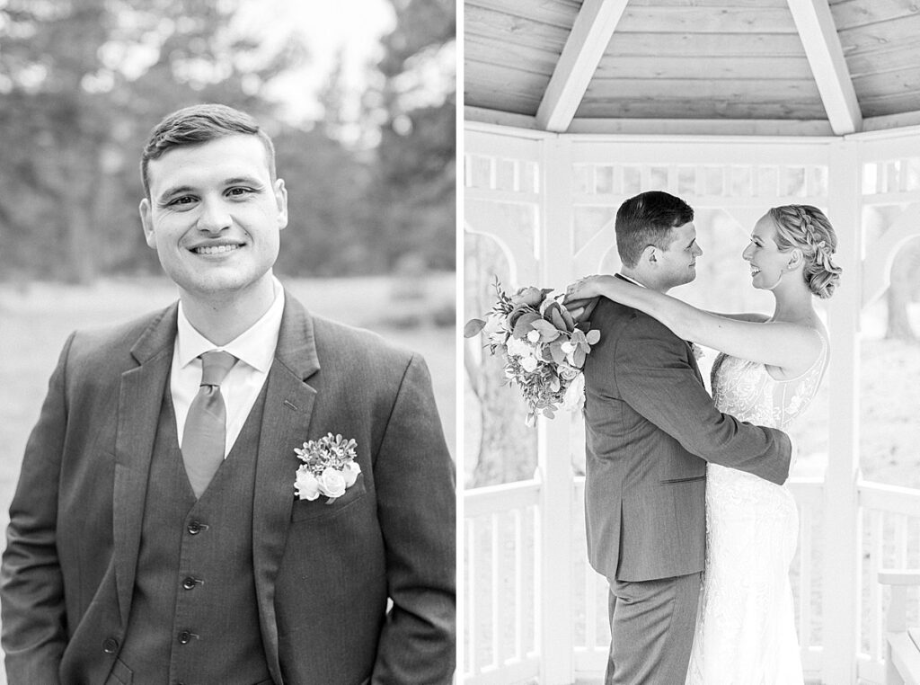 Bride and Groom wedding portraits at Della Terra Mountain Chateau