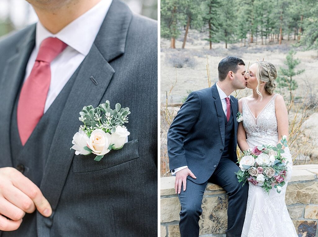 Bride and Groom wedding portraits at Della Terra Mountain Chateau