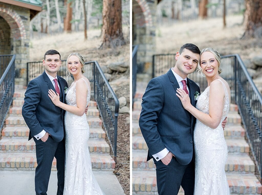 Bride and Groom wedding portraits at Della Terra Mountain Chateau