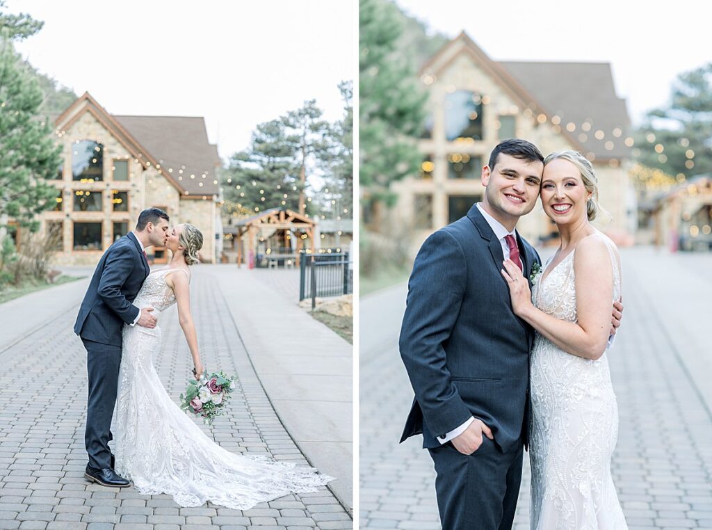 Bride and Groom wedding portraits at Della Terra Mountain Chateau